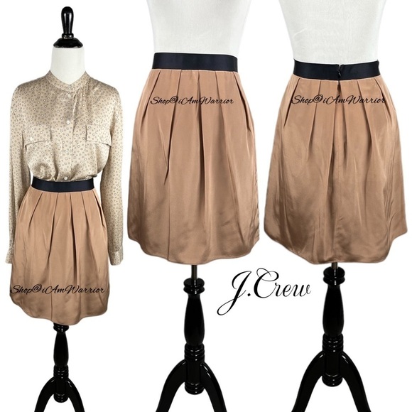 J.Crew NWT RARE Silk crepe de chine pleated mini skirt *shop@iamarrior - Picture 5 of 13